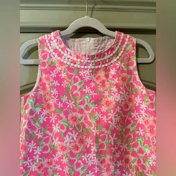 LILY PULITZER Girls Floral Vibrant Printed Shift Dress Size 7 - Picture 3 of 7
